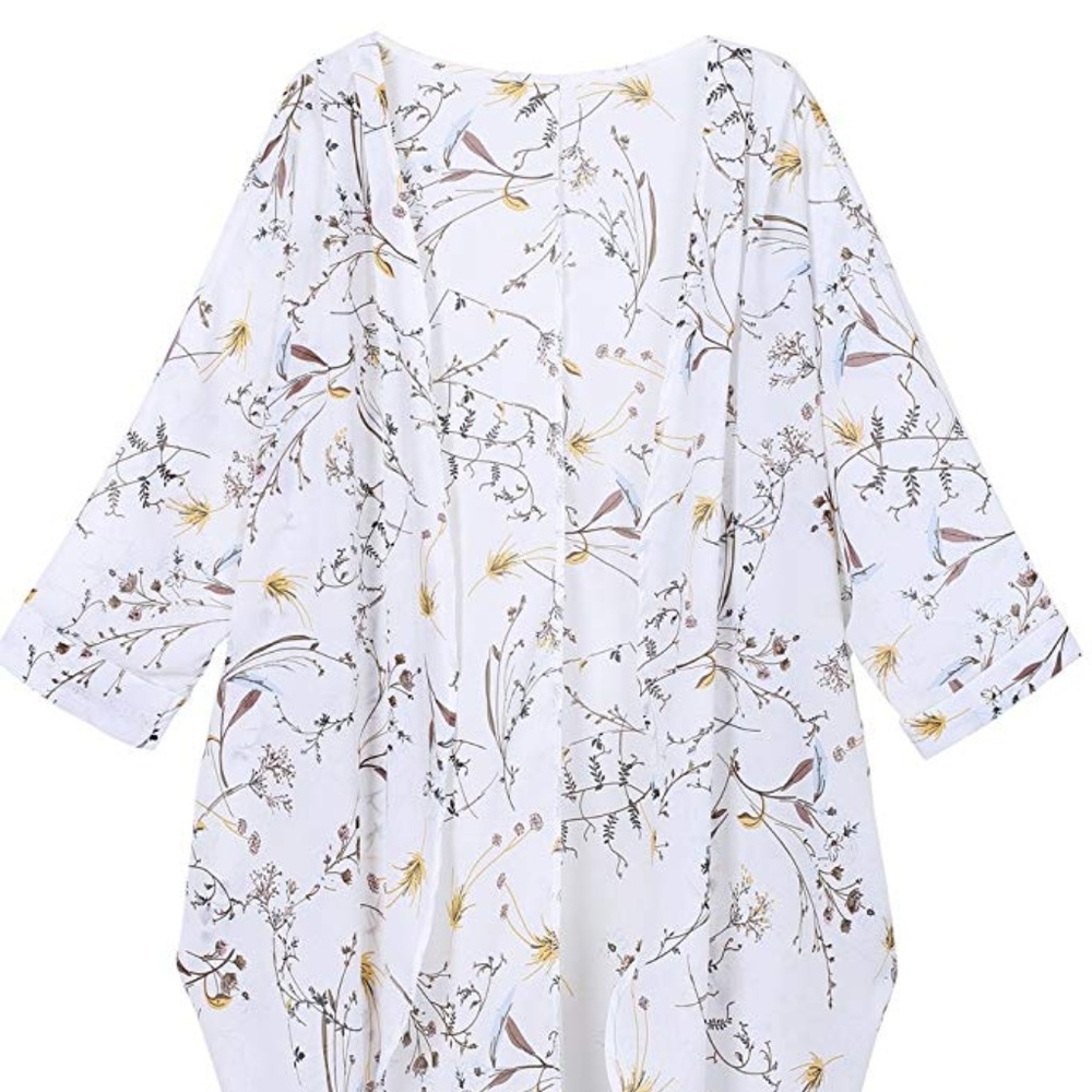 White Floral Kimono